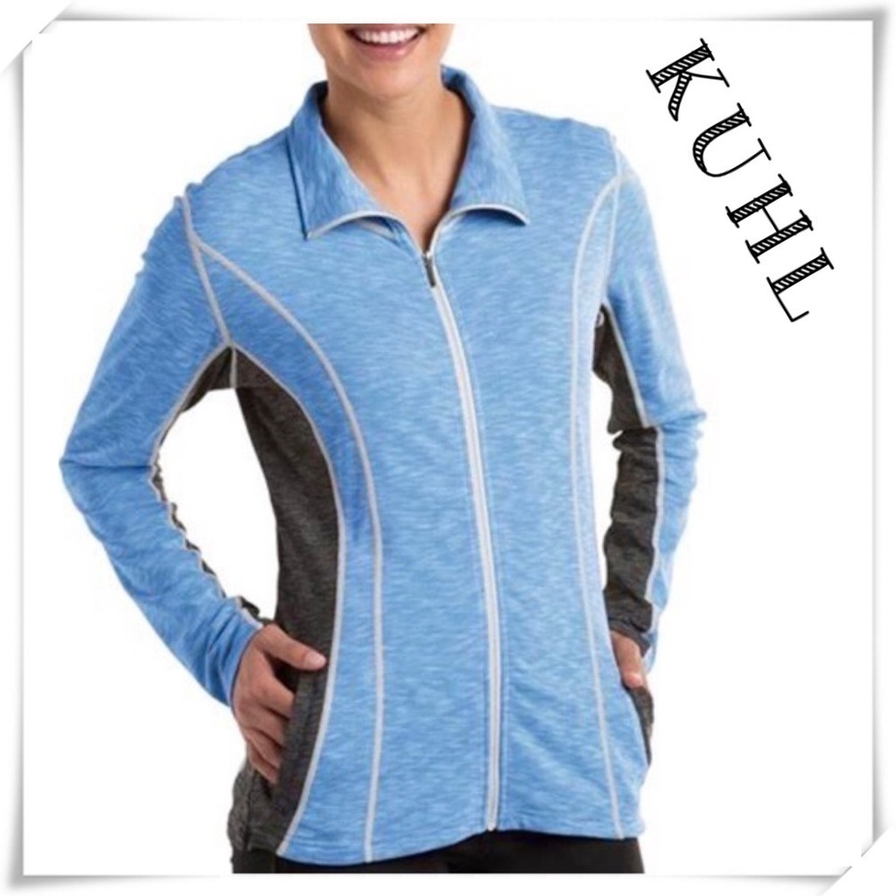 Kuhl Color Block Full Zip Sweatshirt Blue And Gray RN#108846
